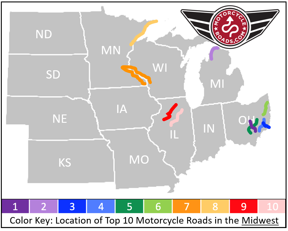 Top 10 motorcycle routes in the midwest