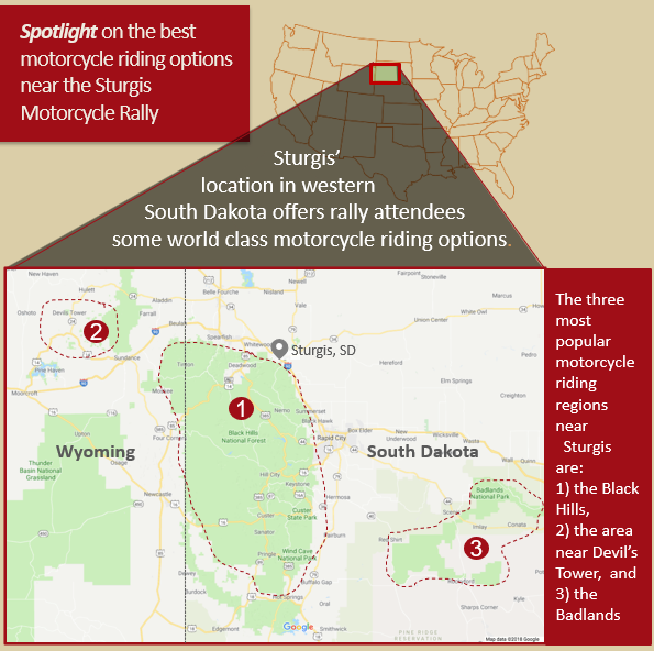 Sturgis has three key motorcycle riding hotspots all attendees must take advantage of