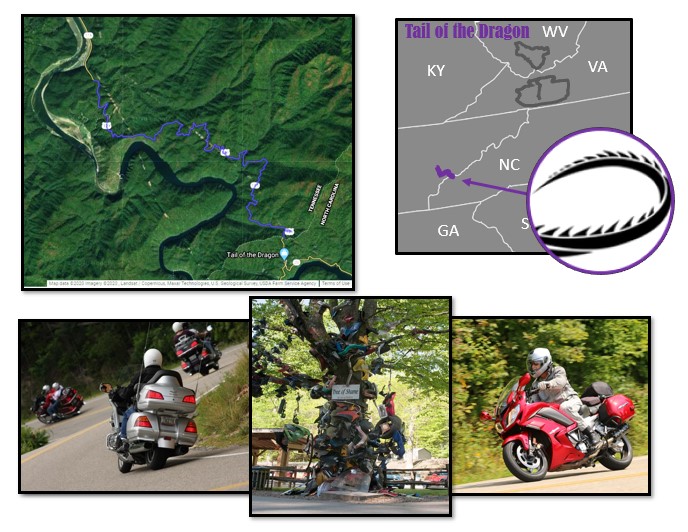 Tail of the Dragon – twisty motorcycle ride in Tennesee